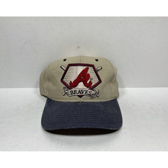 Vtg 1990s Starter MLB Atlanta Braves Paisley UnderBrim Letterman A Snapback Hat - Picture 1 of 7